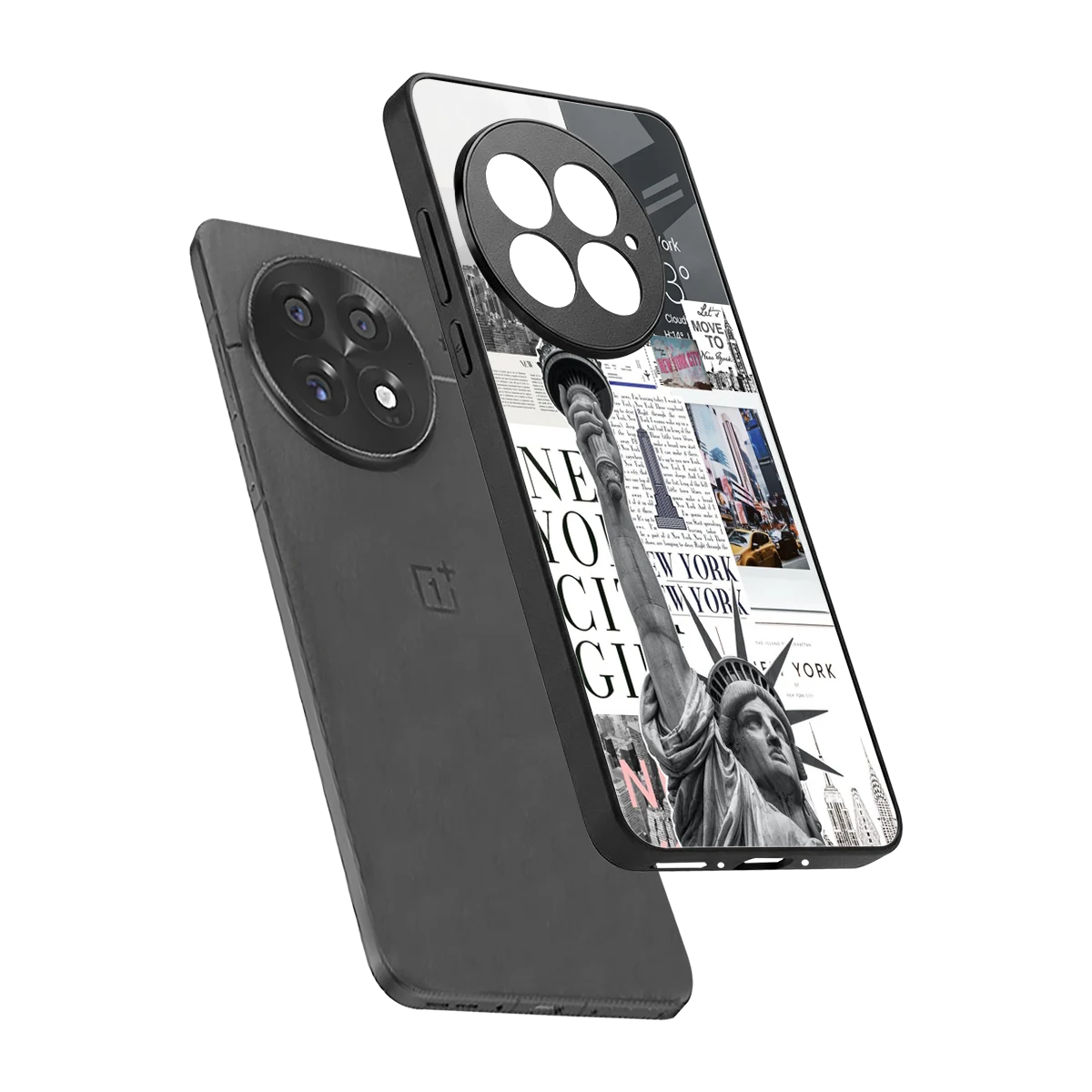 NY Dream sleek oneplus 13 cover with tempered glass back and TPU edges
