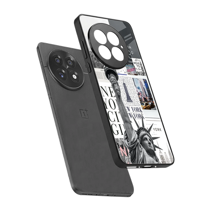 NY Dream sleek oneplus 13 cover with tempered glass back and TPU edges