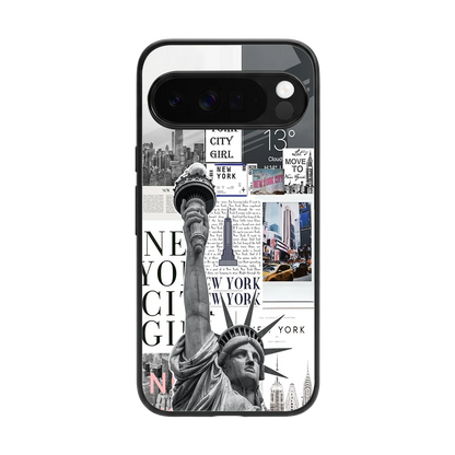 NY Dream back phone cover | glass case for google pixel 10 pro xl