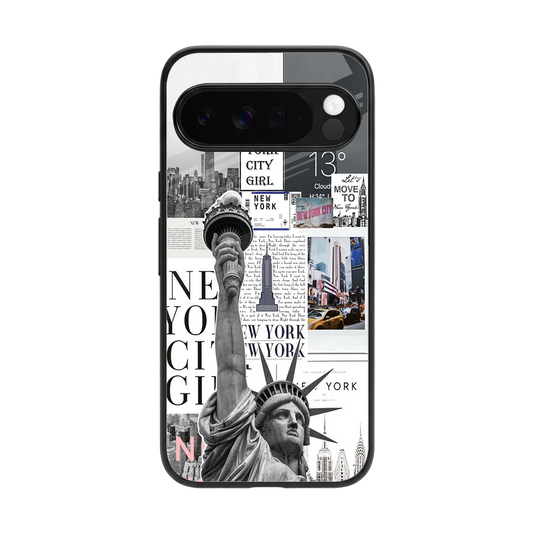NY Dream back phone cover | glass case for google pixel 10 pro xl