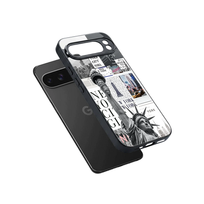 NY Dream sleek google pixel 10 pro xl cover with tempered glass back and TPU edges