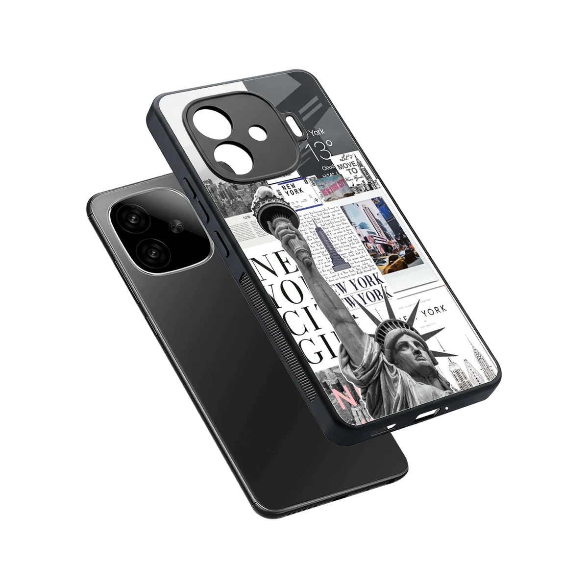 NY Dream sleek iqoo neo 10r 5g cover with tempered glass back and TPU edges
