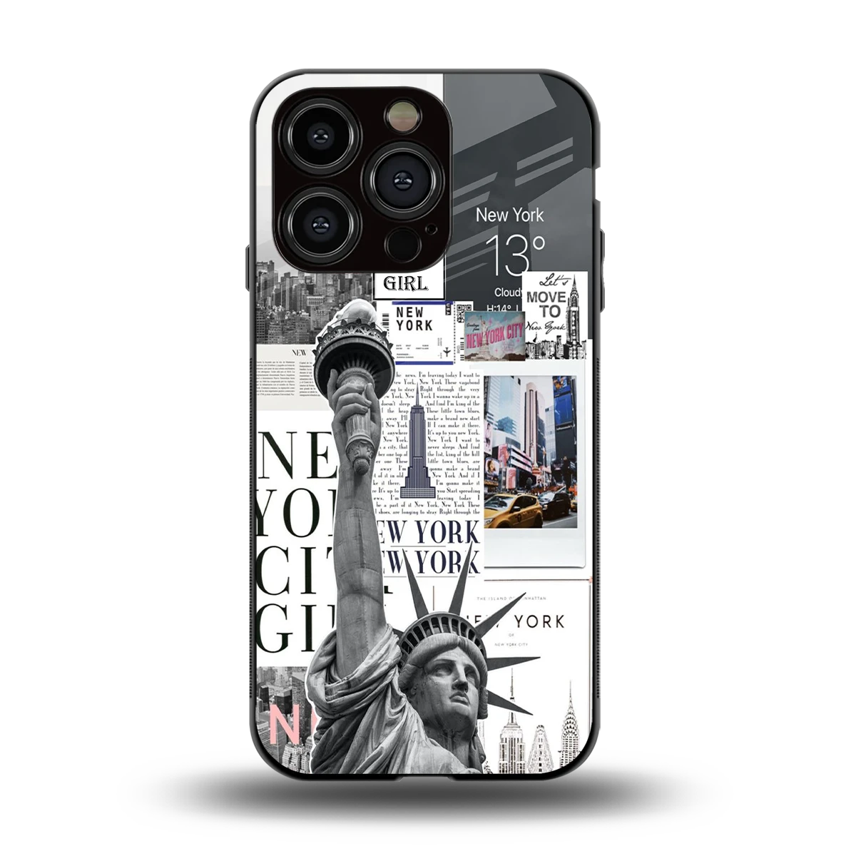 NY Dream back phone cover | glass case for iphone 13 pro