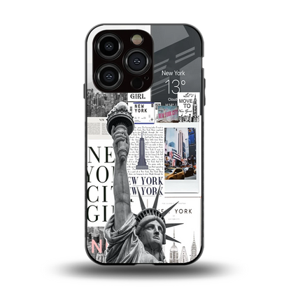 NY Dream back phone cover | glass case for iphone 12 pro