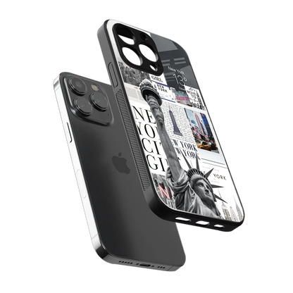 NY Dream sleek iphone 13 pro cover with tempered glass back and TPU edges