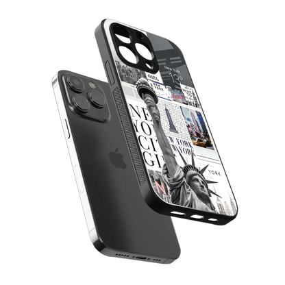 NY Dream sleek iphone 15 pro max cover with tempered glass back and TPU edges