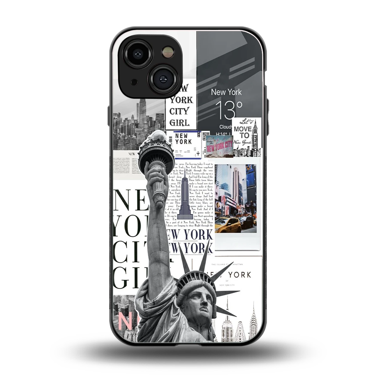 NY Dream back phone cover | glass case for iphone 15