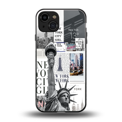 NY Dream back phone cover | glass case for iphone 15