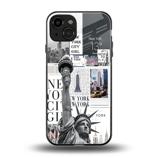 NY Dream back phone cover | glass case for iphone 15
