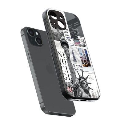 NY Dream sleek iphone 15 cover with tempered glass back and TPU edges