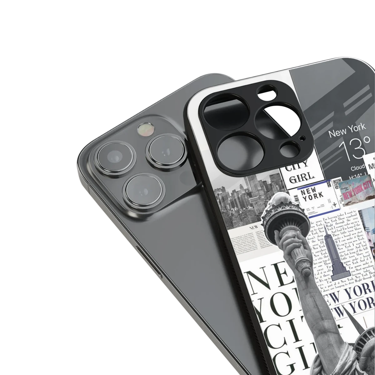 NY Dream stylish phone case for iphone 16 pro max | glossy glass and slim fit