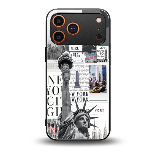NY Dream back phone cover | glass case for iphone 17 pro max
