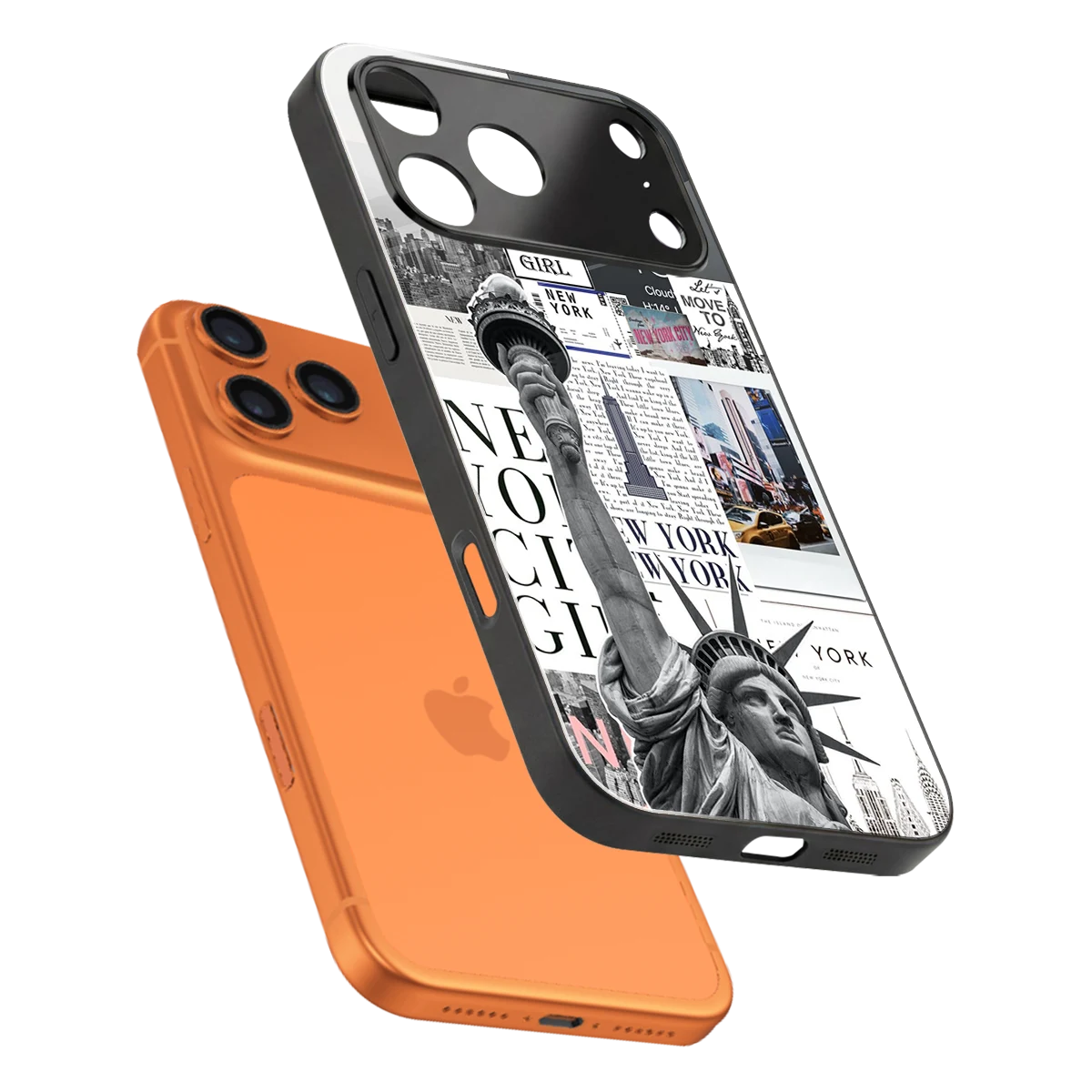 NY Dream sleek iphone 17 pro cover with tempered glass back and TPU edges