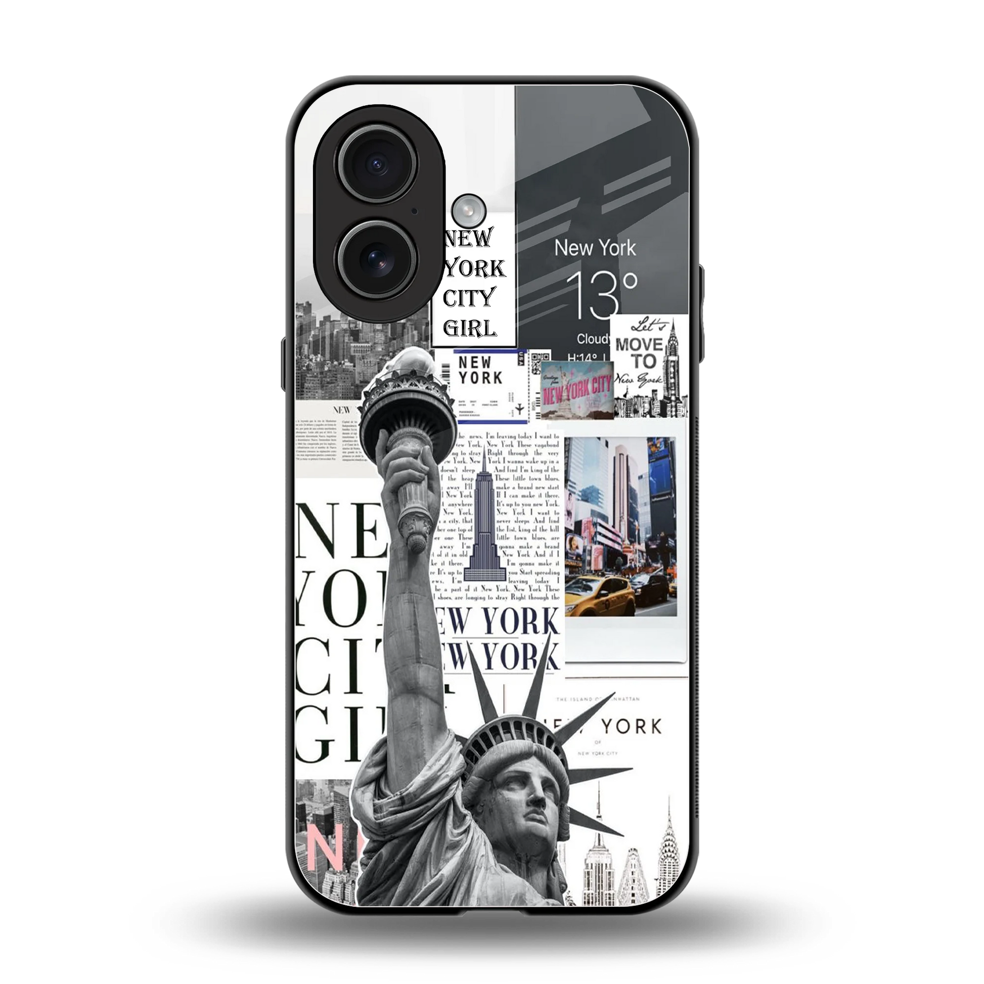 NY Dream back phone cover | glass case for iphone 17