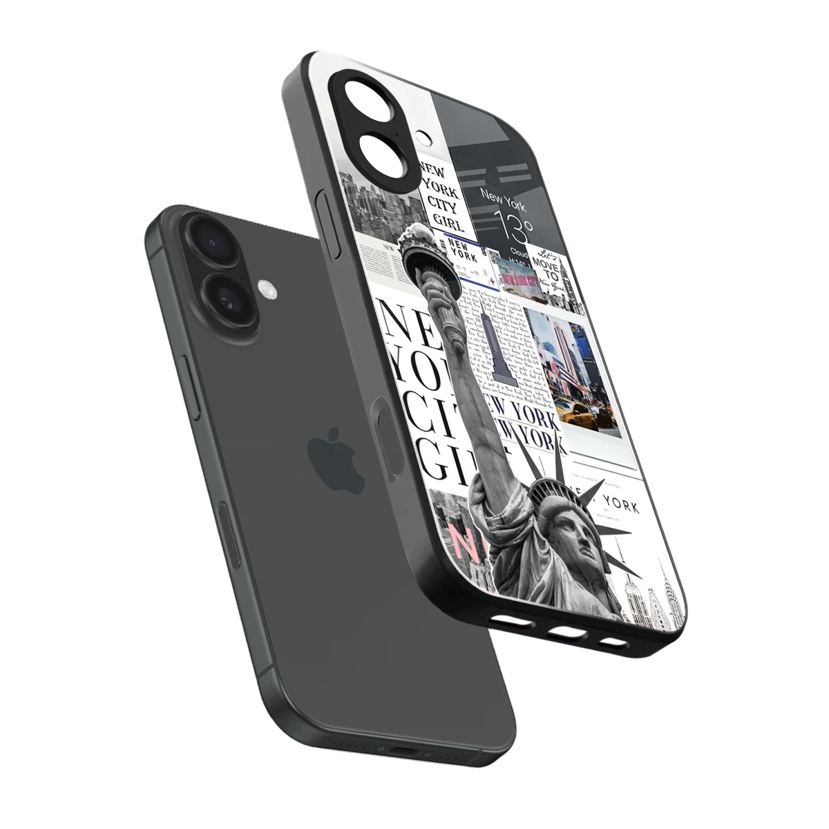 NY Dream sleek iphone 17 cover with tempered glass back and TPU edges