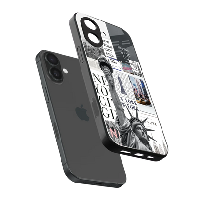 NY Dream sleek iphone 17 cover with tempered glass back and TPU edges