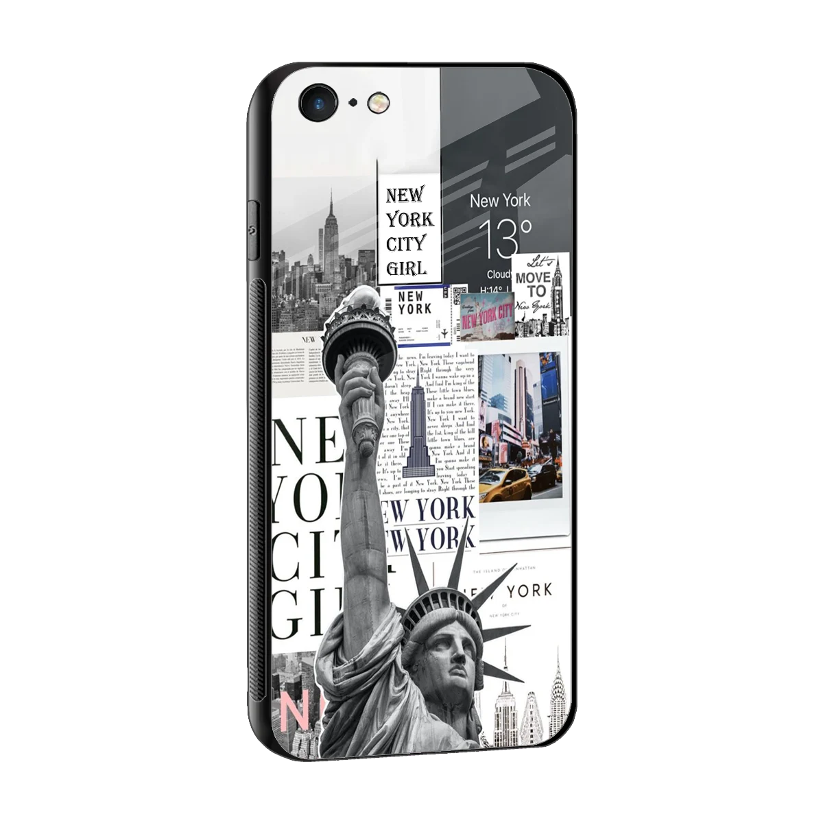 NY Dream sleek iphone 6 cover with tempered glass back and TPU edges