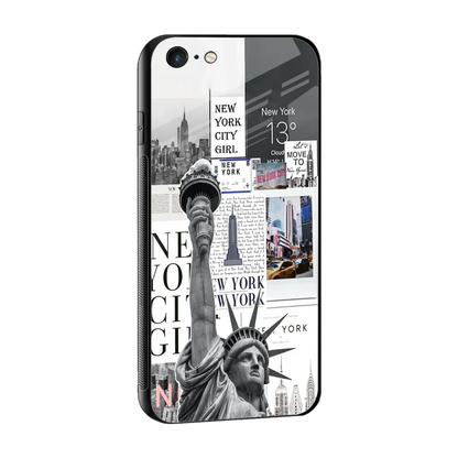 NY Dream sleek iphone 6s plus cover with tempered glass back and TPU edges