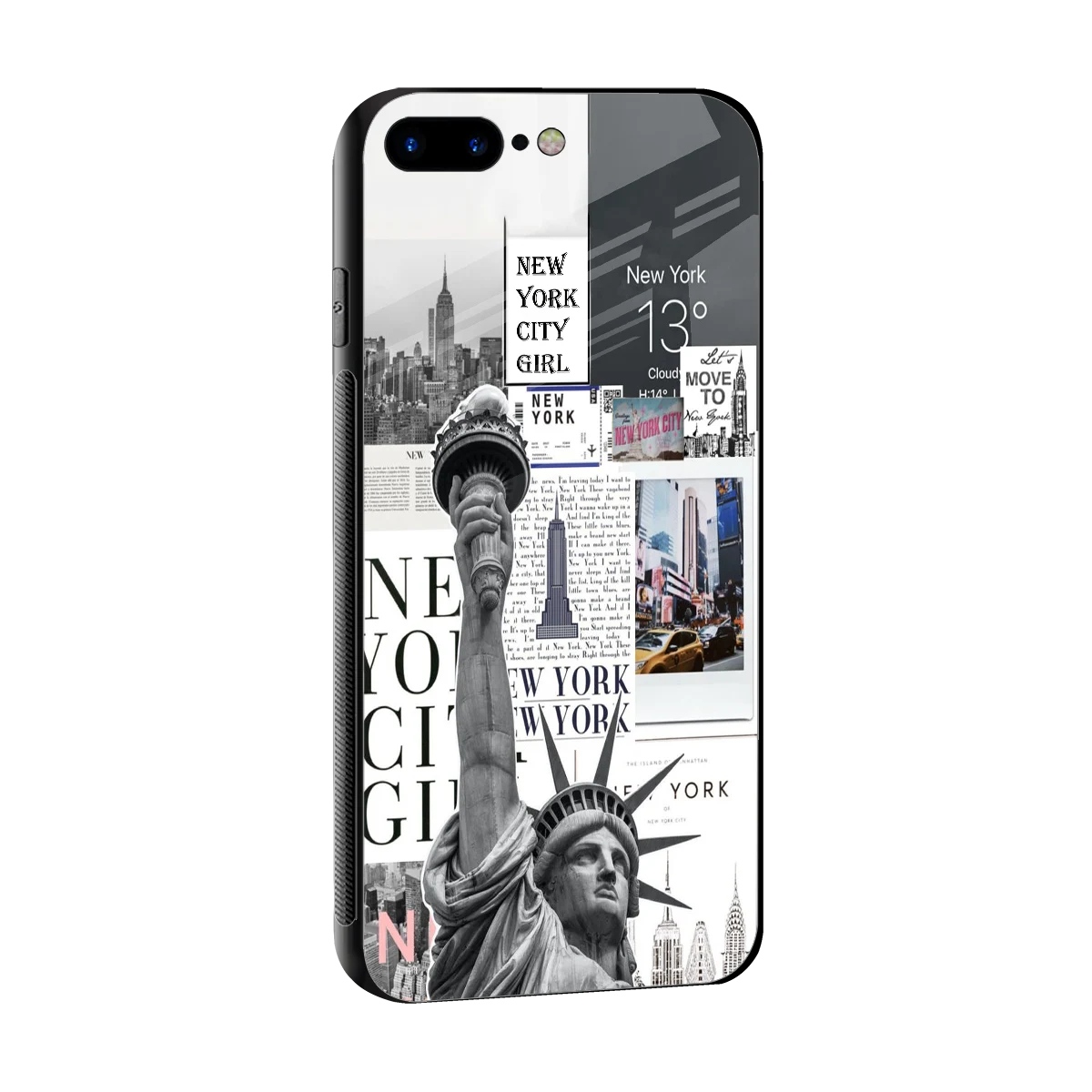 NY Dream sleek iphone 7 plus cover with tempered glass back and TPU edges