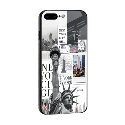NY Dream sleek iphone 8 plus cover with tempered glass back and TPU edges