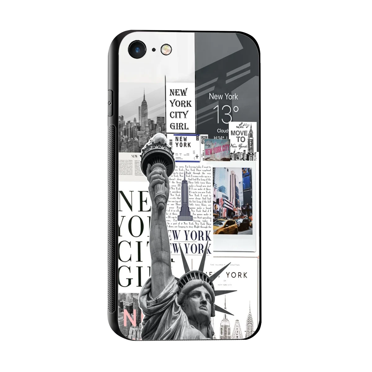 NY Dream sleek iphone 7 cover with tempered glass back and TPU edges