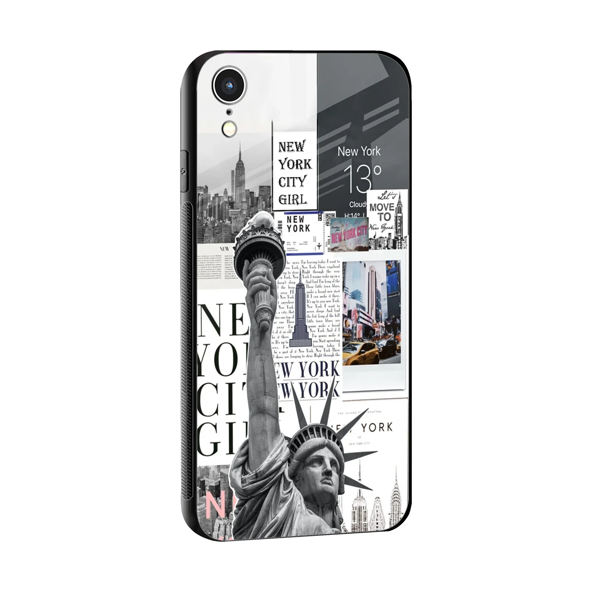 NY Dream sleek iphone xr cover with tempered glass back and TPU edges