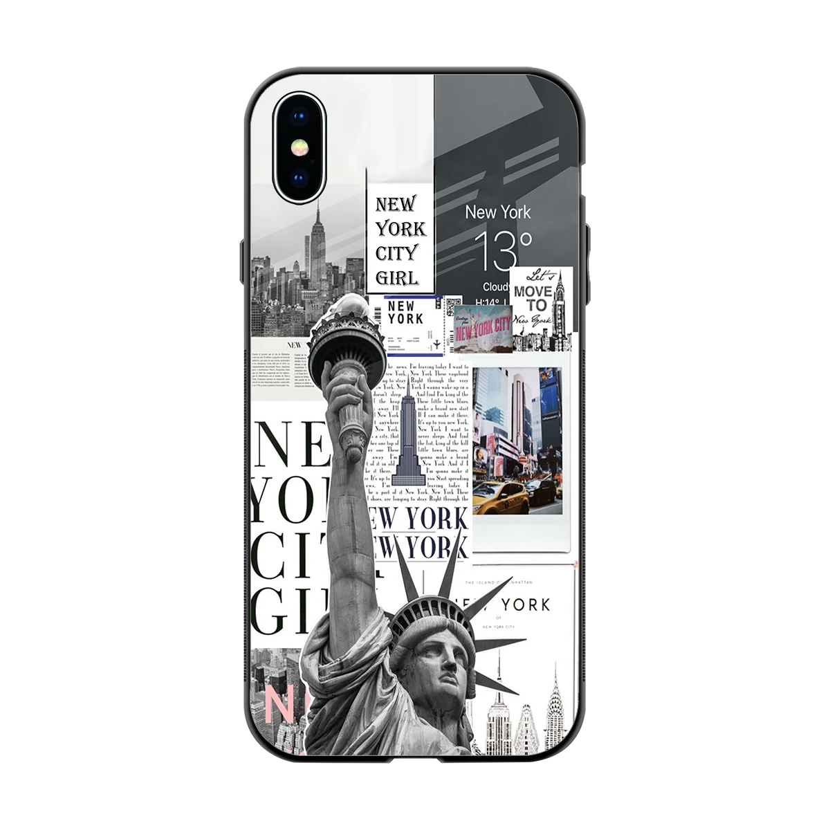 NY Dream back phone cover | glass case for iphone xs max