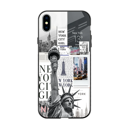 NY Dream back phone cover | glass case for iphone xs max
