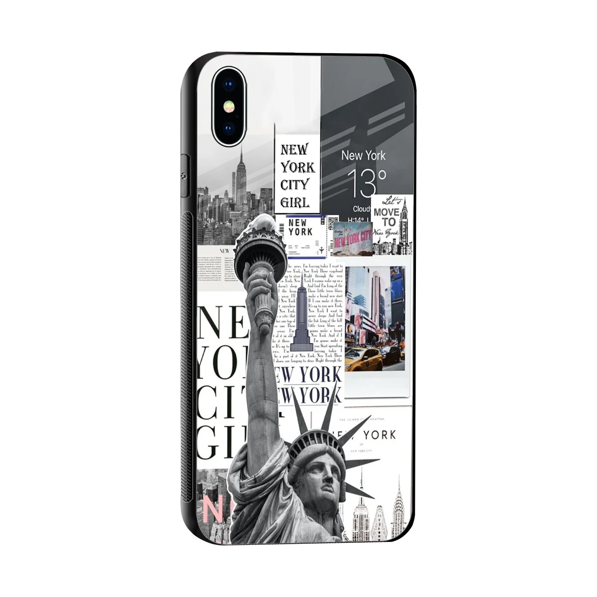 NY Dream sleek iphone xs max cover with tempered glass back and TPU edges