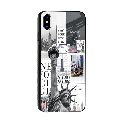 NY Dream sleek iphone xs max cover with tempered glass back and TPU edges