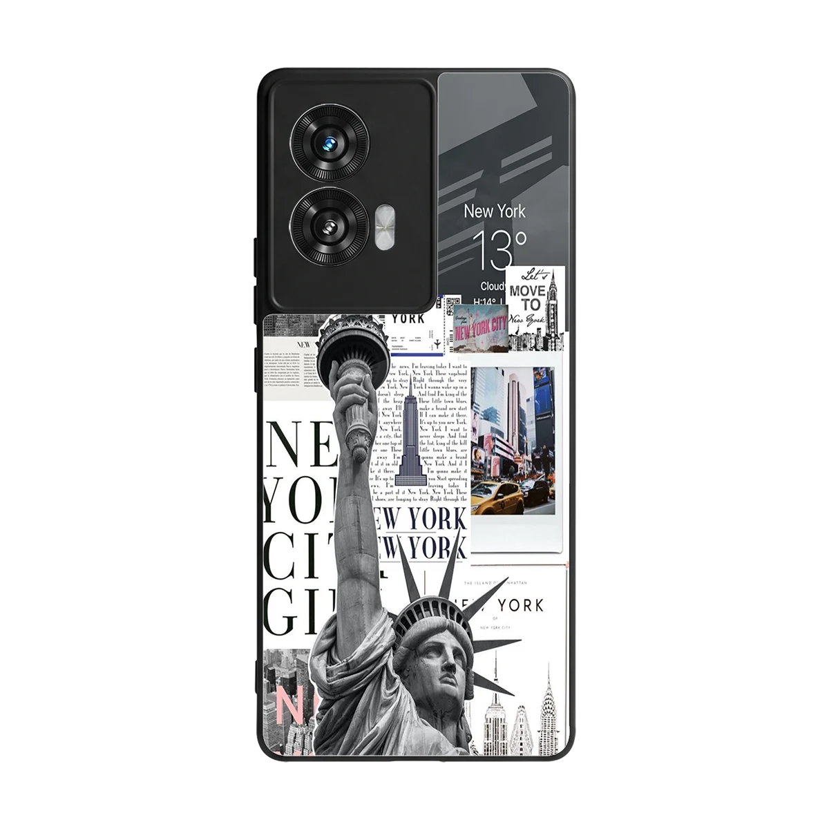 NY Dream back phone cover | glass case for motorola edge 50 fusion