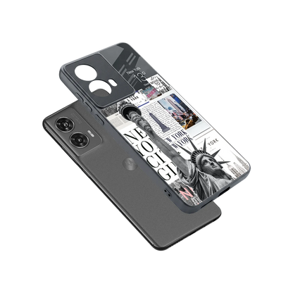 NY Dream sleek motorola edge 50 fusion cover with tempered glass back and TPU edges