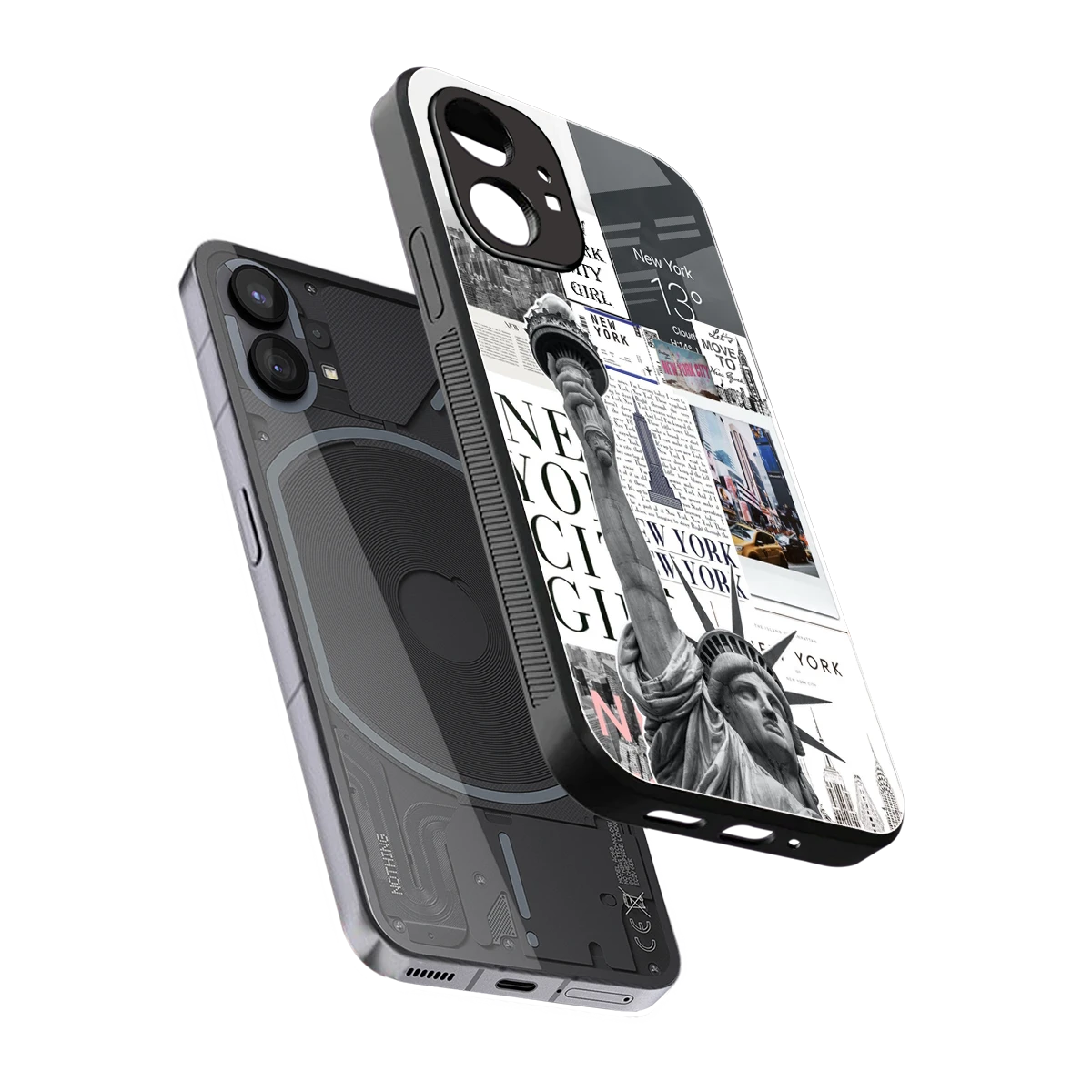 NY Dream sleek nothing phone 1 cover with tempered glass back and TPU edges