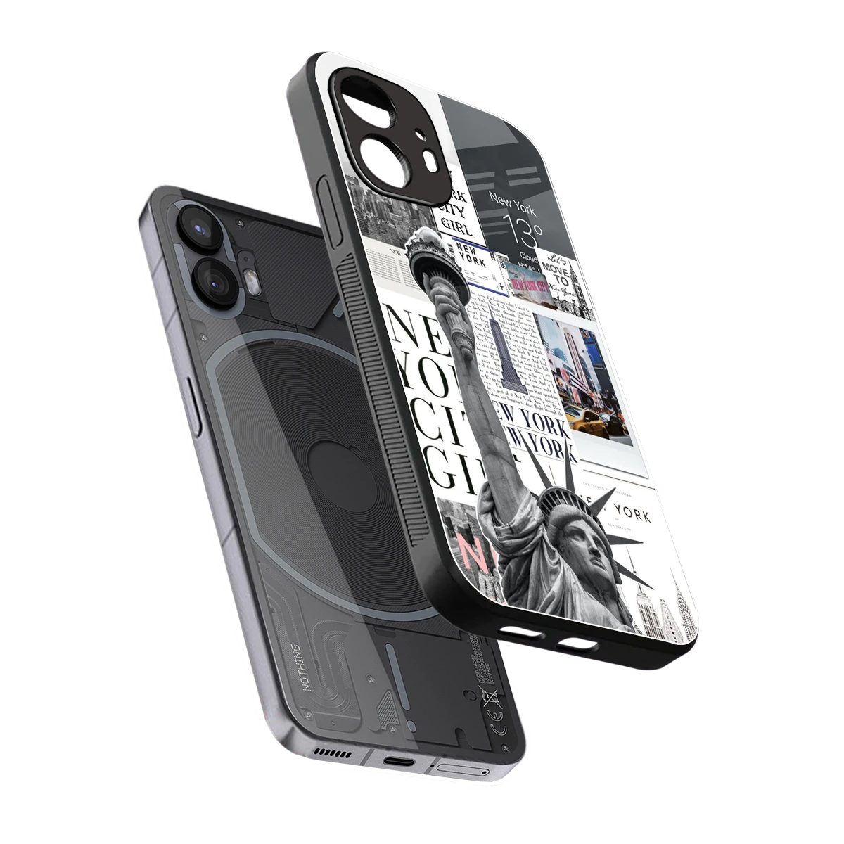 NY Dream sleek nothing phone 2 cover with tempered glass back and TPU edges