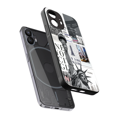 NY Dream sleek nothing phone 2 cover with tempered glass back and TPU edges