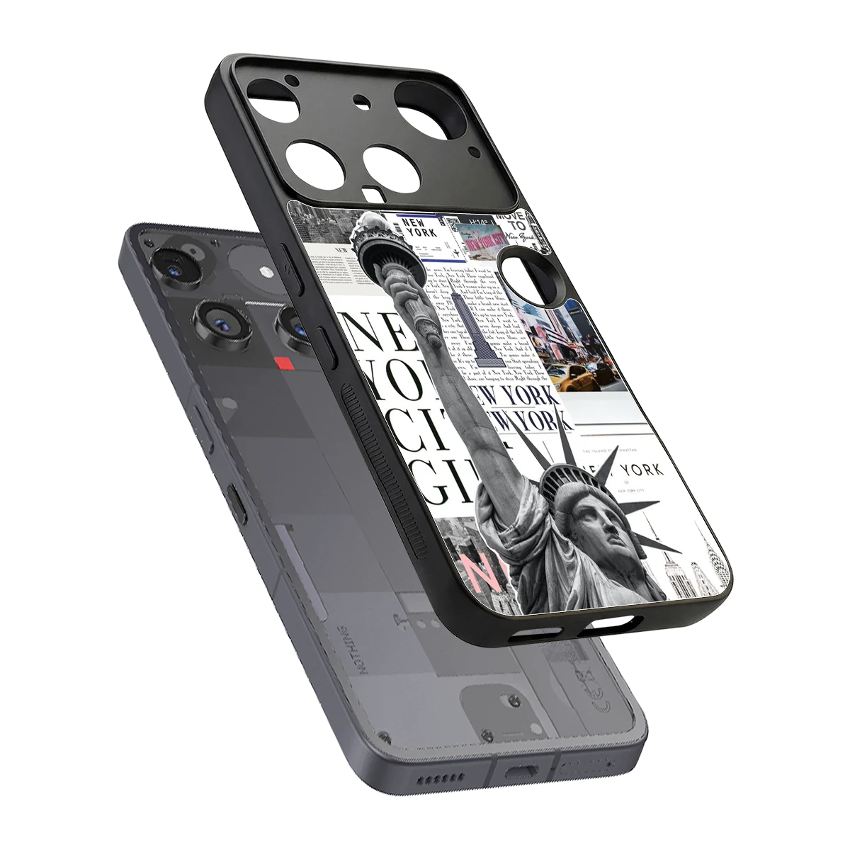 NY Dream sleek nothing phone 3 cover with tempered glass back and TPU edges