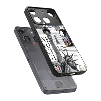 NY Dream sleek nothing phone 3 cover with tempered glass back and TPU edges