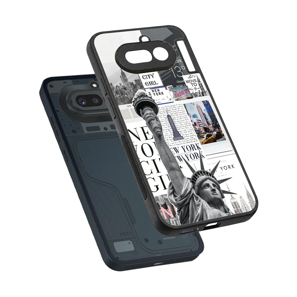 NY Dream sleek nothing phone 4a cover with tempered glass back and TPU edges