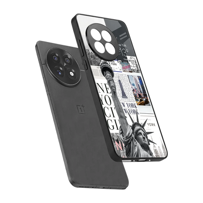 NY Dream sleek oneplus 13r cover with tempered glass back and TPU edges