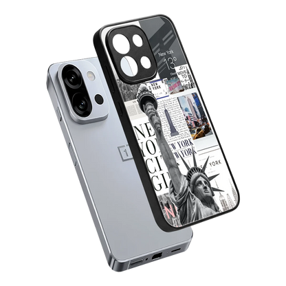 NY Dream sleek oneplus 13s cover with tempered glass back and TPU edges