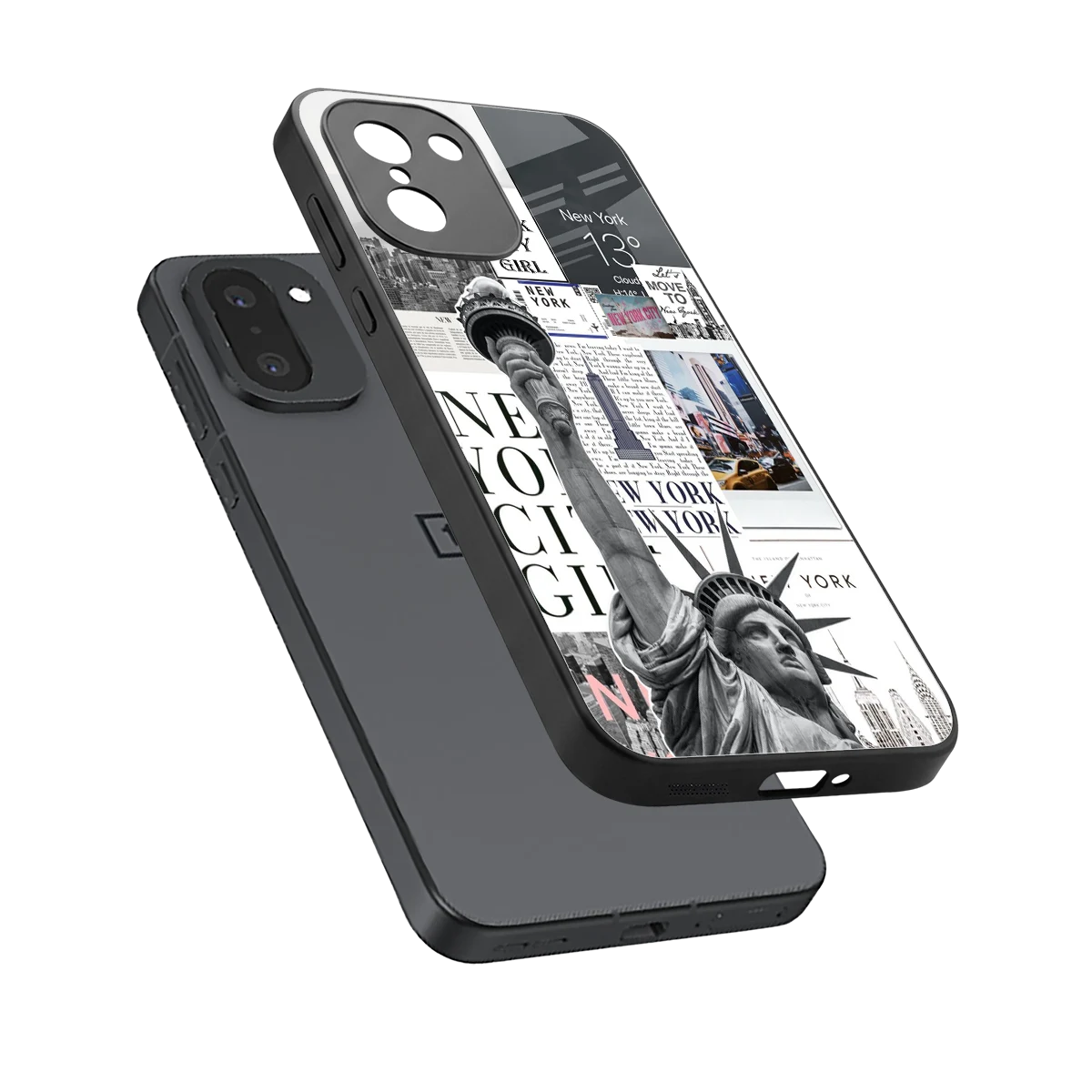 NY Dream sleek oneplus 15r cover with tempered glass back and TPU edges