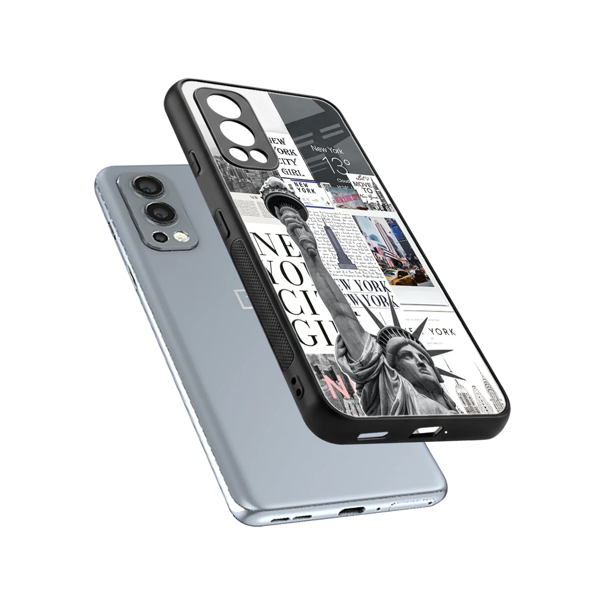 NY Dream sleek oneplus nord 2 cover with tempered glass back and TPU edges