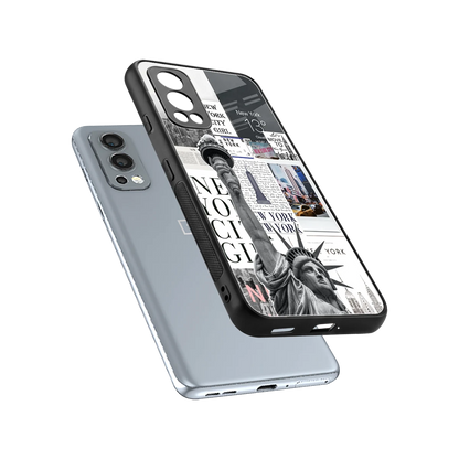 NY Dream sleek oneplus nord 2 cover with tempered glass back and TPU edges