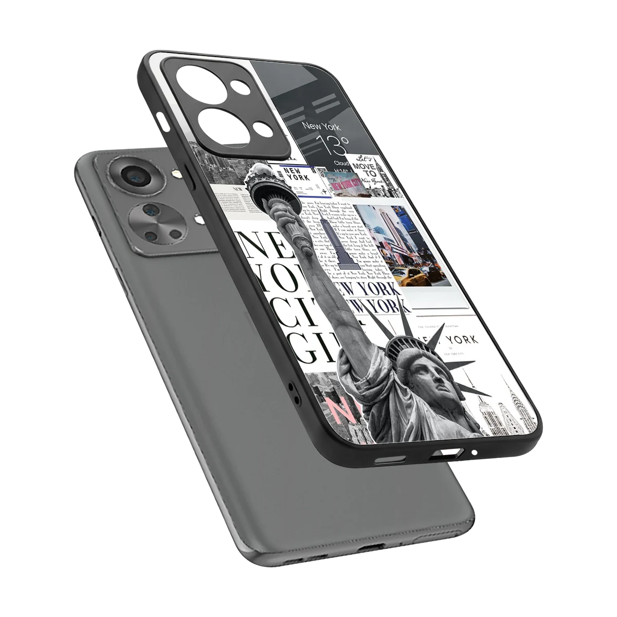 NY Dream sleek oneplus nord 2t cover with tempered glass back and TPU edges
