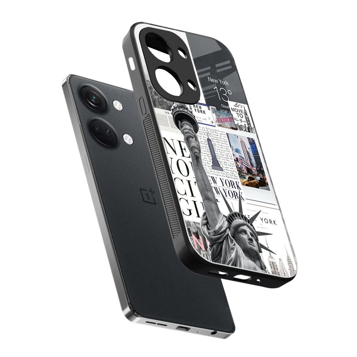 NY Dream sleek oneplus nord 3 cover with tempered glass back and TPU edges