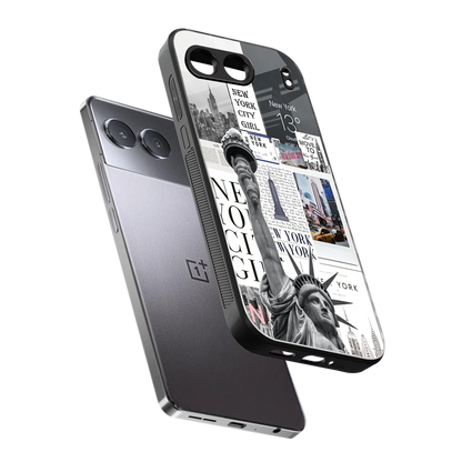 NY Dream sleek oneplus nord 4 cover with tempered glass back and TPU edges