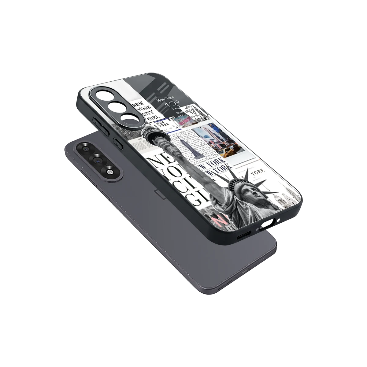 NY Dream sleek oneplus nord 5 cover with tempered glass back and TPU edges