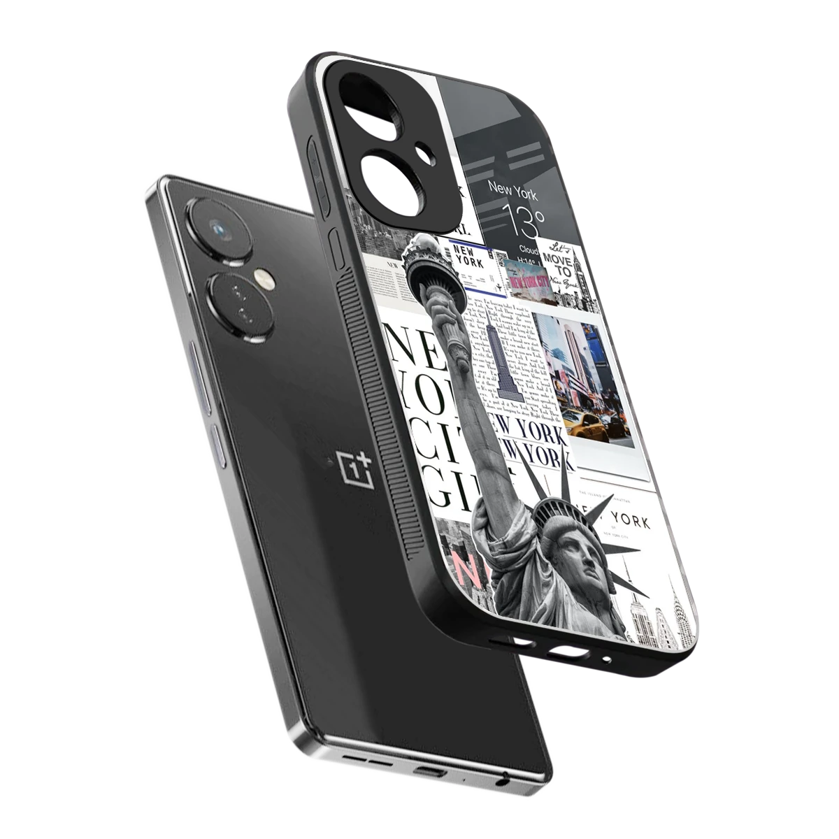 NY Dream sleek oneplus nord ce 3 cover with tempered glass back and TPU edges