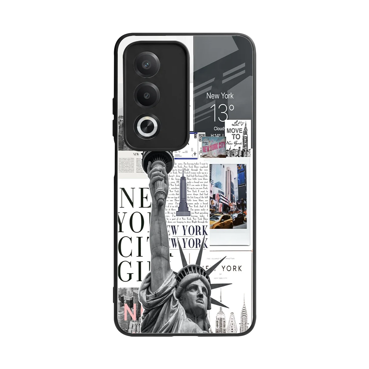 NY Dream back phone cover | glass case for oppo a3 pro