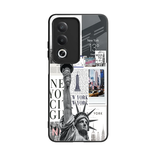 NY Dream back phone cover | glass case for oppo a3 pro